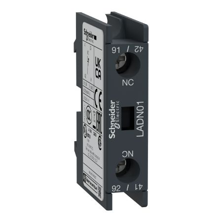 Picture of TeSys; TeSys Deca, Auxiliary contact block, 1NC, front mounting, screw clamp terminals