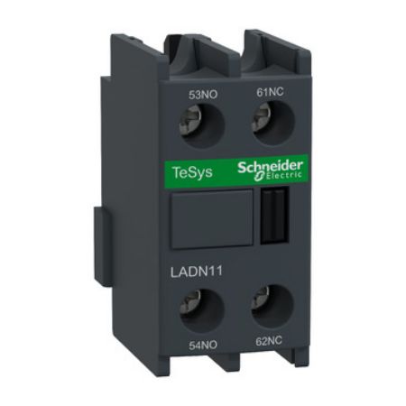 Picture of TeSys; TeSys Deca, Auxiliary contact block, 1NO + 1NC, front mounting, screw clamp terminals