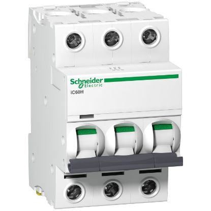 Picture of Acti9, Miniature circuit breaker (MCB), Acti9 iC60H Disbo, 3P, 32A, C curve, 10000A (IEC/EN 60898-1), 15kA (IEC/EN 60947-2)