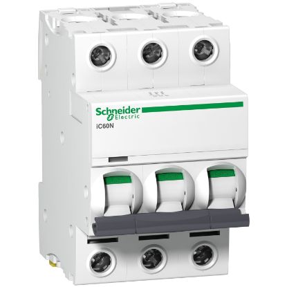 Picture of Acti9, Miniature circuit breaker (MCB), Acti9 iC60N Disbo, 3P, 63A, C curve, 6000A (IEC/EN 60898-1), 10kA (IEC/EN 60947-2)