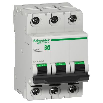 Picture of Miniature circuit breaker (MCB), Multi9 C60H, 3P, 2A, D curve, 15kA (IEC/EN 60947-2)