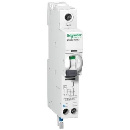 Picture of Acti9, Residual current breaker with overcurrent protection (RCBO), Acti9 iC60N RCBO, 1P + Ns, 32A, 30mA, A type, 6000A