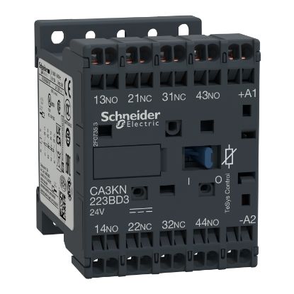 Picture of TeSys, Control relay, TeSys K, 4P(2NO+2NC), 690V, 24V DC coil,spring terminal