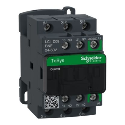 Picture of TeSys; TeSys Deca, Contactor, 3P(3 NO), AC-3/AC-3e, 0 to 440V, 9A, 24-60VAC/DC coil