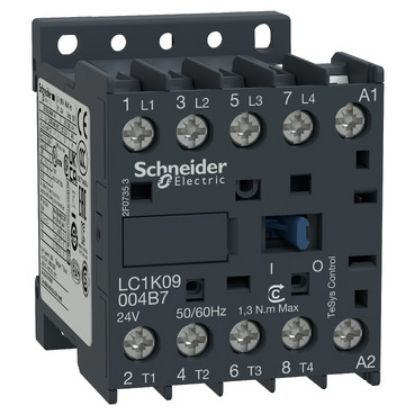 Picture of Contactor, TeSys K, 4P(4NO), AC-1, 440V 20A, 24V AC standard coil