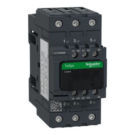 Picture of TeSys; TeSys Deca, Contactor, 3P(3 NO), AC-3/AC-3e, 0 to 440V, 40A, 240VAC 50/60Hz coil