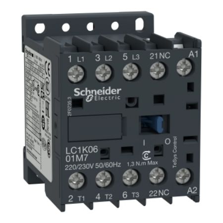 Picture of Contactor, TeSys K, 3P, AC-3/AC-3e,<=440V 16A, aux. 1NC, 48V AC coil