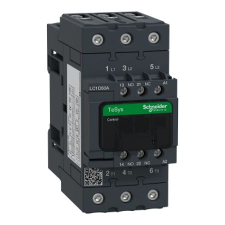 Picture of TeSys; TeSys Deca, Contactor, 3P(3 NO), AC-3/AC-3e, 0 to 440V, 50A, 48VAC 50/60Hz coil