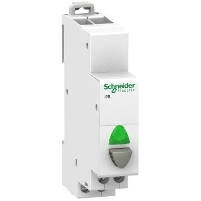 Picture of Acti9,  iPB 1NO single push button grey - indicator light green 12-48Vac/dc