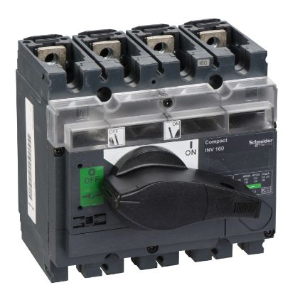 Picture of switch disconnector, Compact INV160, visible break, 160A, standard version with black rotary handle, 4 poles