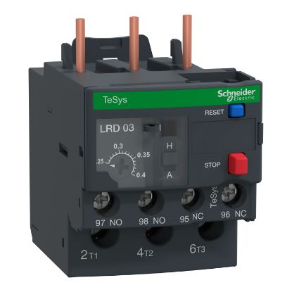 Picture of TeSys; TeSys Deca, Thermal overload relay, 690VAC, 0.25 to 0.4A, 1NO+1NC, class 10A, screw clamp