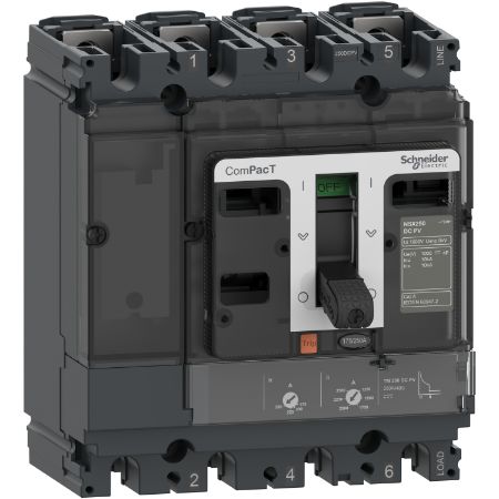 Picture of Circuit breaker, ComPacT NSX80 DC PV, 10kA/1000VDC, 4 poles, TM-DC PV trip unit 80A
