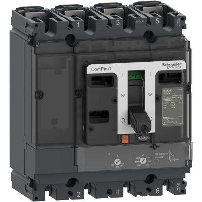 Picture of Circuit breaker, ComPacT NSX200 DC PV, 10kA/1000VDC, 4 poles, TM-DC PV trip unit 200A