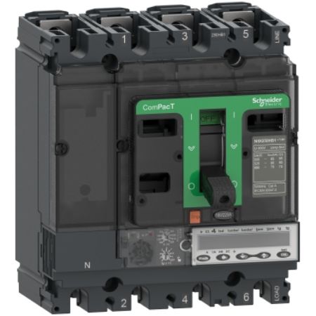 Picture of Circuit breaker, ComPacT NSX100HB2, 100kA/690VAC, 3 poles, MicroLogic 6.2E-M trip unit 50A