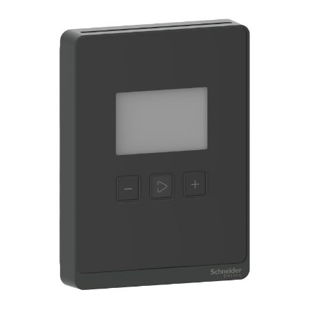Picture of Sensor, SpaceLogic SLA Series, room, CO2, VOC, temperature, segmented LCD, analog outputs with optimum black housing