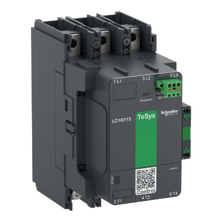 Picture of High power contactor, TeSys Giga, 3 pole (3NO), AC-3 <=440V 185A, standard version, 48…130V wide band AC/DC coil