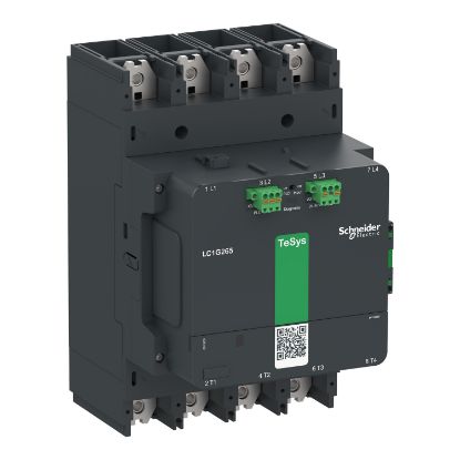 Picture of High power contactor, TeSys Giga, 4 pole (4NO), AC-1 <=440V 700A, advanced version, 24…48V wide band AC/DC coil