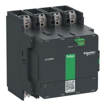Picture of High power contactor, TeSys Giga, 4 pole (4NO), AC-1 <=440V 385A, standard version, 100…250V wide band AC/DC coil