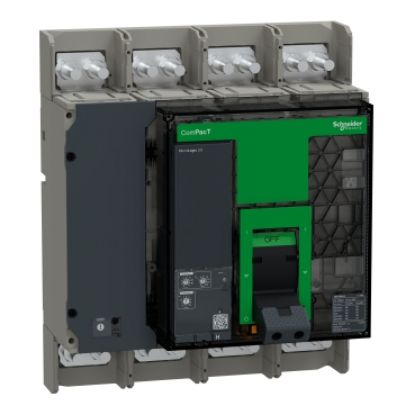 Picture of Circuit breaker, ComPacT NS1000H, 70kA at 415VAC, 4P, fixed, manually operated, MicroLogic 2.0 control unit, 1000A