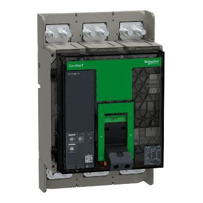 Picture of Circuit breaker, ComPacT NS1000H, 70kA at 415VAC, 3P, fixed, manually operated, MicroLogic 2.0 control unit, 1000A