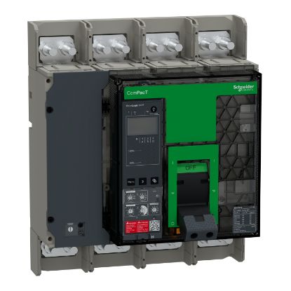 Picture of Circuit breaker, ComPacT NS1000H, 70kA at 415VAC, 4P, fixed, manually operated, MicroLogic 5.0E control unit, 1000A