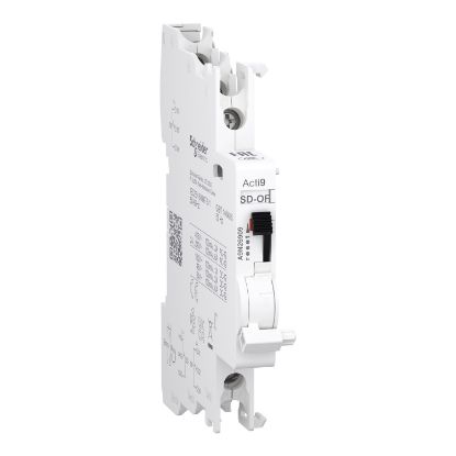 Picture of Auxiliary contact, Acti9 A9N, OF/SD+OF, 2 C/O, 100mA to 6A, 24VAC to 415VAC, 24VDC to 130VDC, top and bottom connection