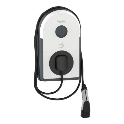 Picture of Charging station, EVlink Pro AC/AC Metal, 7.4kW, 32A, 1P+N, T2 attached cable, RDC-DD 6mA, MNx aux.