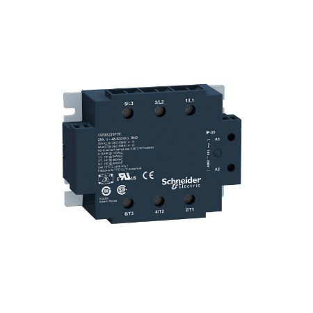 Picture of three phase relay, Harmony Solid State Relays, 50A, panel mount, random switching, input 4 to 32V DC, output 48 to 530V AC