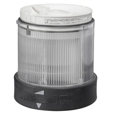 Picture of Harmony XVB, Indicator bank, illuminated unit, plastic, clear, 70mm, steady, integral LED, 24V AC/DC