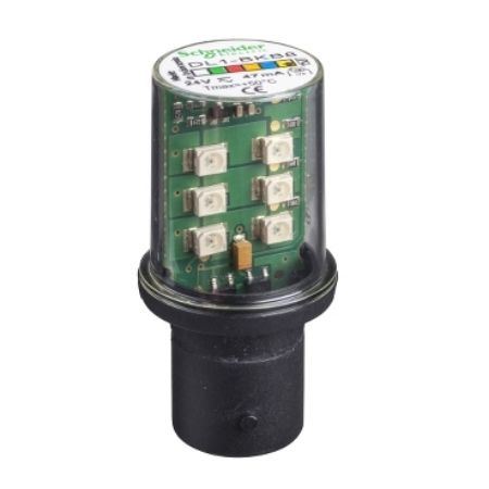 Picture of LED bulb, Harmony XVB, BA15d, yellow, flashing signaling type, 24V AC/DC