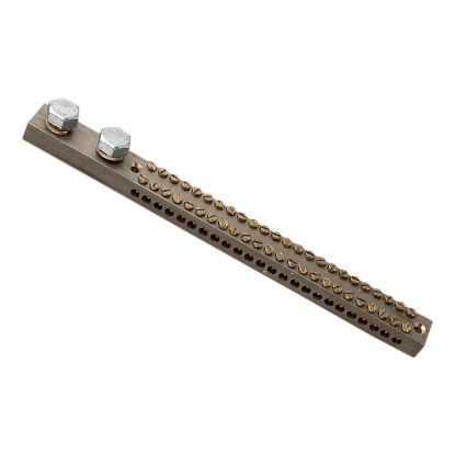 Picture of Clipsal MAX4, Earth bar 220 A 24 hole length 221 mm Front wiring 2 studs for cable lugs