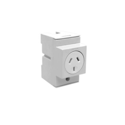 Picture of Clipsal MAX4, Socket outlet DIN Mounted 10 A 250 V 3 pin 2.5 module single pole