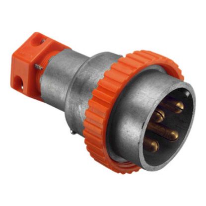 Picture of Metal Clad, Plugs, Multi Phase, 500V, 32A , 4 Round PIN, Plastic Screw Ring