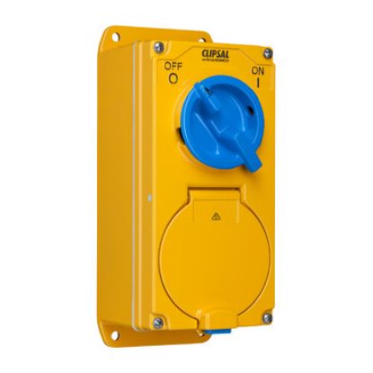 Picture of Metal Clad, Switched Socket Outlet, 500V, 10A, 4 Round PIN, IP66, 2 Pole, 1 Gang