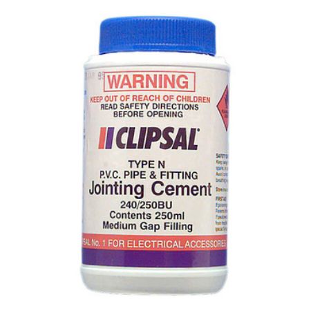 Picture of Clipsal - Cable Management, PVC Medium Gap Filling Blue Cement, 250ml Bottle with Brush