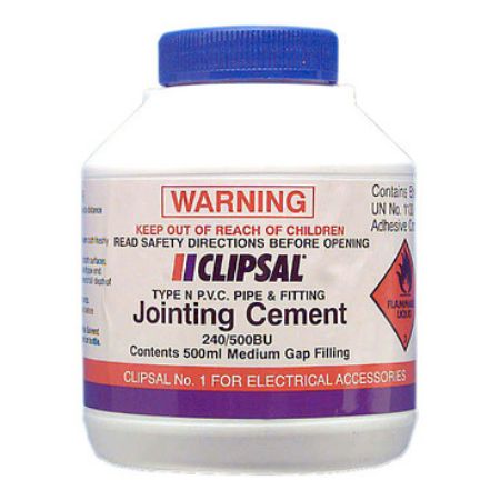 Picture of Clipsal - Cable Management, PVC Medium Gap Filling Blue Cement, 500ml Bottle with Brush