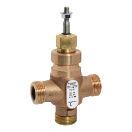 Picture of Venta V341 Globe Valve, 3-Way, PN16, G 1 External Thread, DN15, Kvs 1.6, Bronze Body, Stainless Steel Trim.