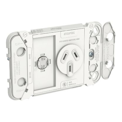 Picture of Clipsal Iconic, Single Switch Power Point Grid, Horizontal Mount, 250V, 10A