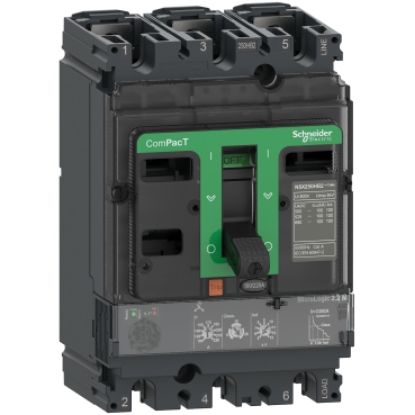Picture of Circuit breaker, ComPacT NSX100H, 70kA/415VAC, 3 poles, MicroLogic 2.2M trip unit 25A