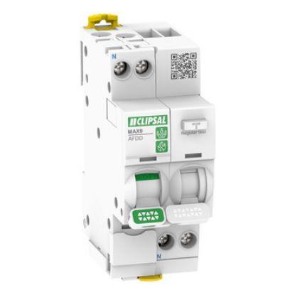 Picture of Clipsal MAX9, Arc Fault Detection (AFDD+RCBO), 1P+N, 10A, 30mA, C Curve, 6000A, A Type, All-in-one